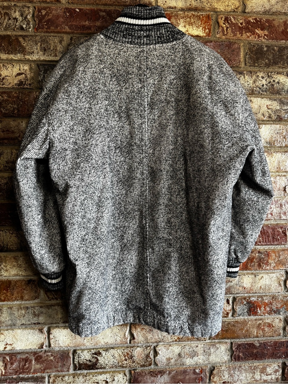 Vintage Esprit Gray Marled Bomber quilted bomber jacket - Picture 2 of 7